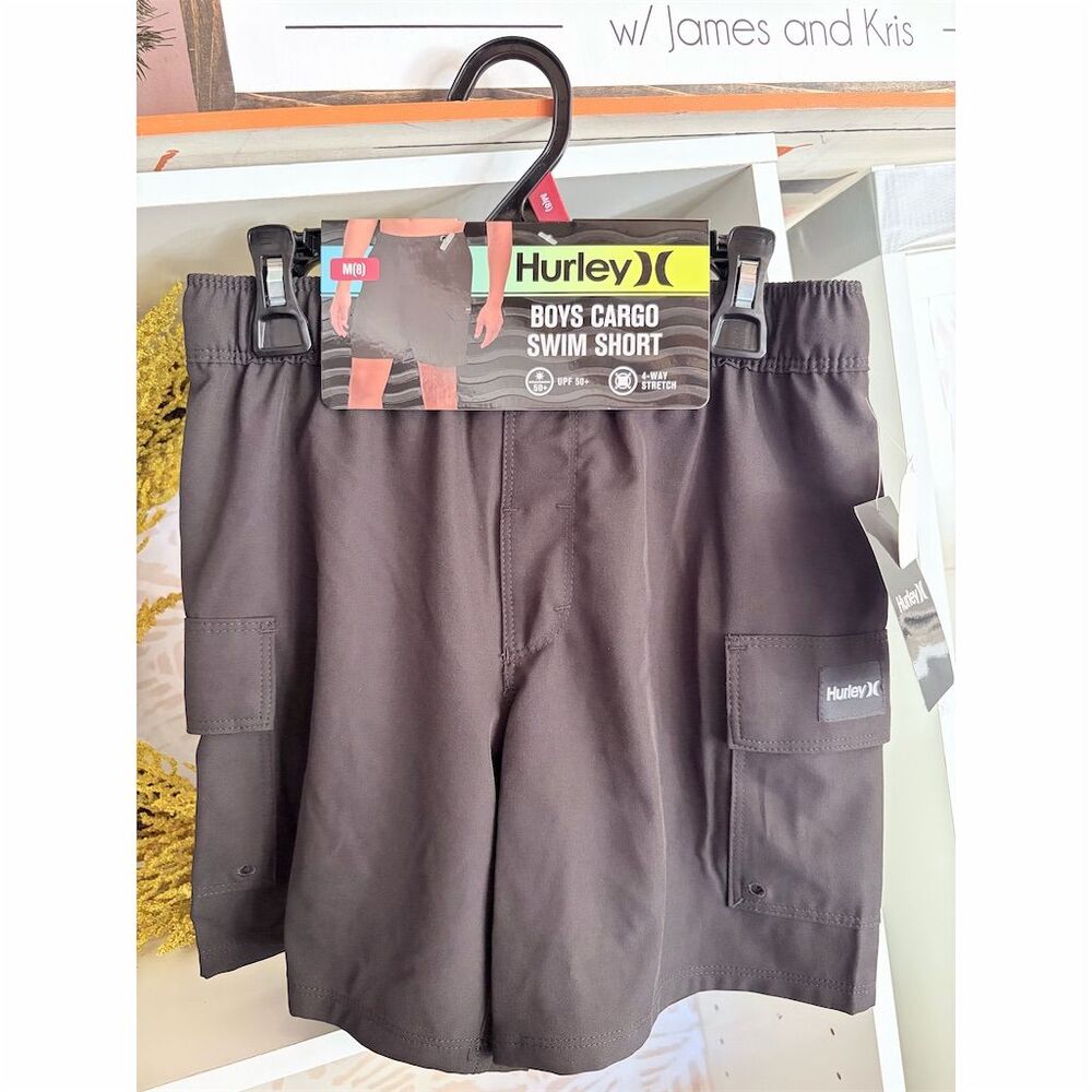 Hurley Boys Cargo Swim Trunks - Black